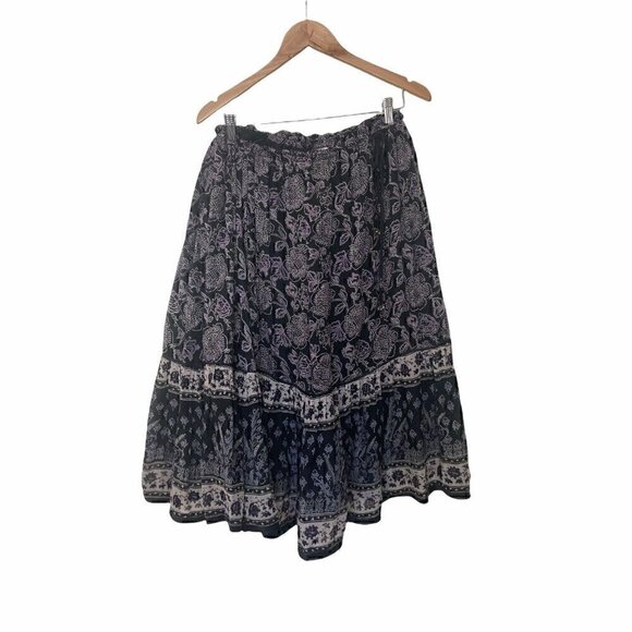 Vintage 70s Spell Oristy India Gypsy Boho Batik Skirt - Picture 2 of 7